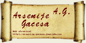Arsenije Gaćeša vizit kartica